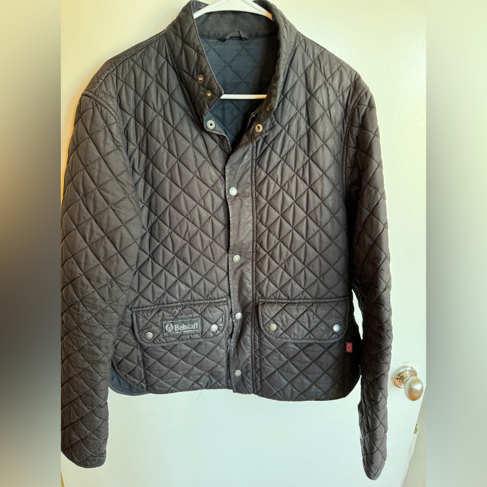 Belstaff Authentic Men’s Black Quilted Jacket Coat size Large Great Condition